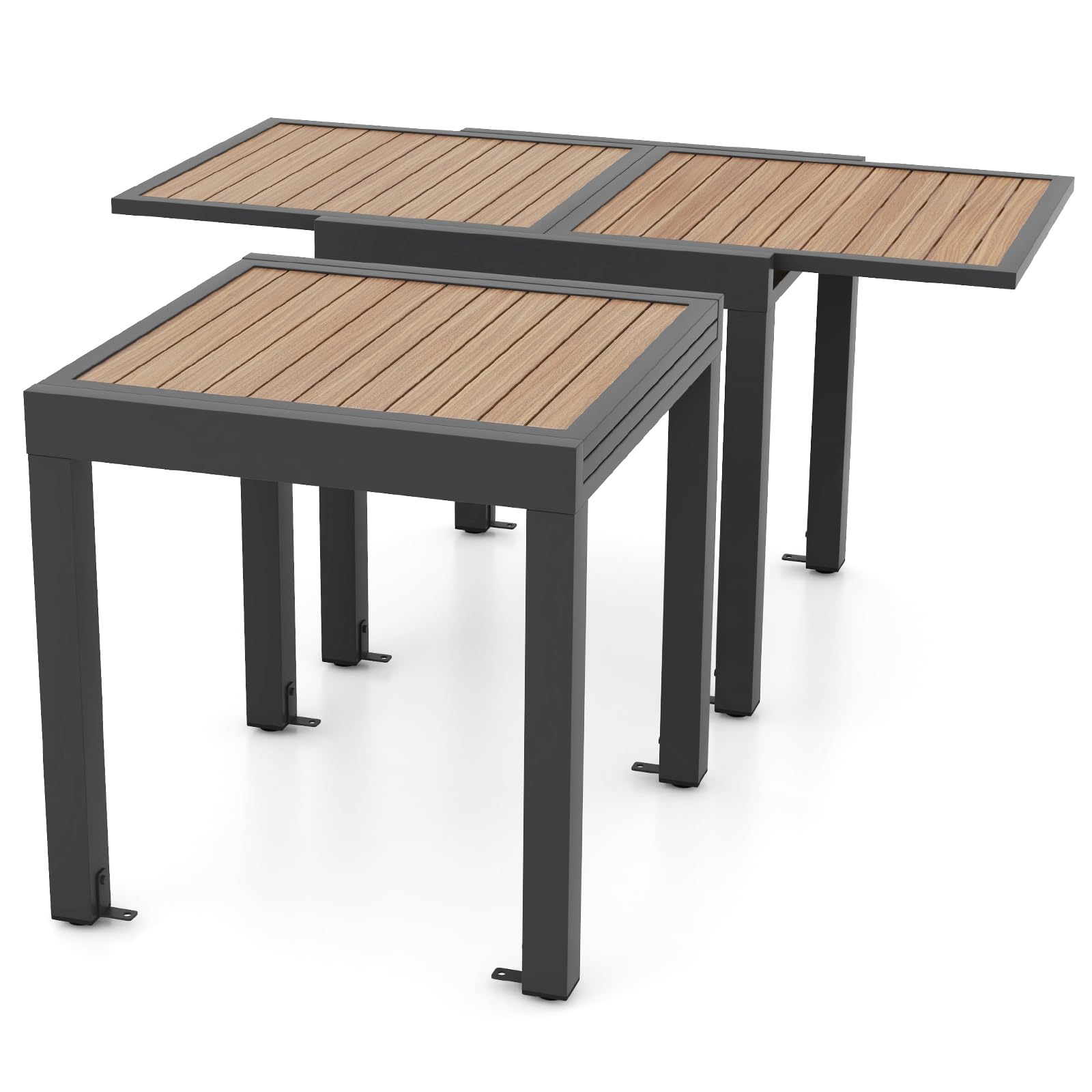 Table à manger d'extérieur extensible Tangkula, Table de salle à manger pour patio